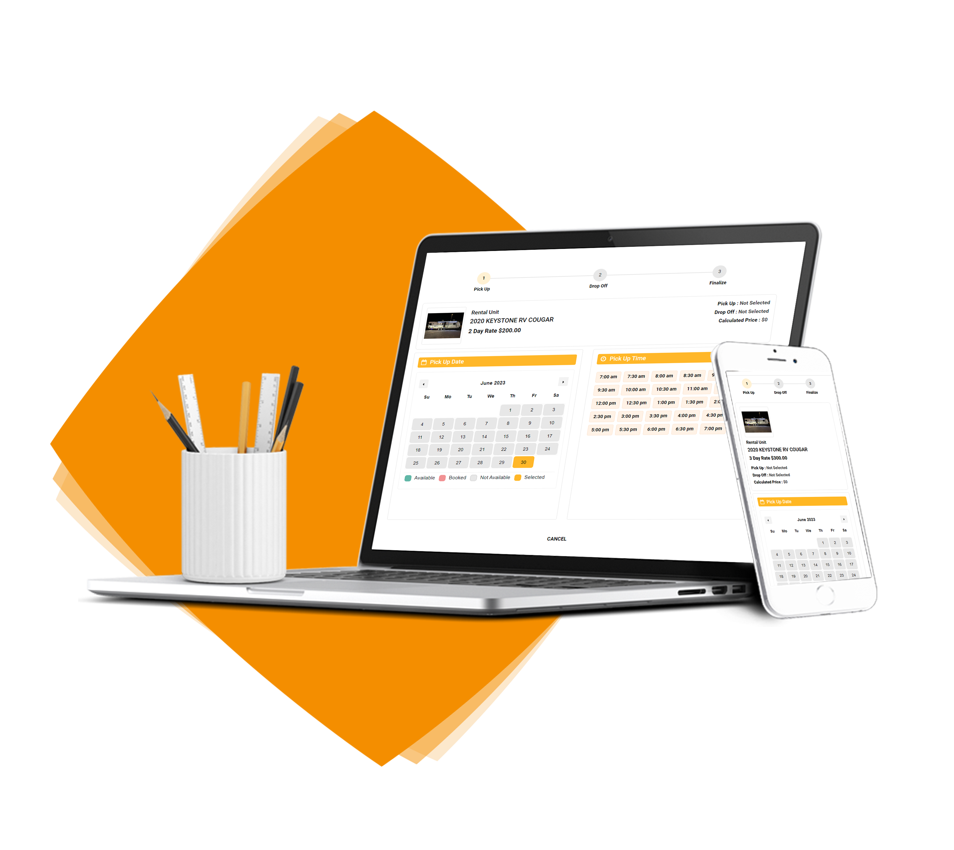 screenshot of Rides Rental Software